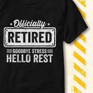 Camiseta Citação Divertida de Aposentadoria Estresse Oficia