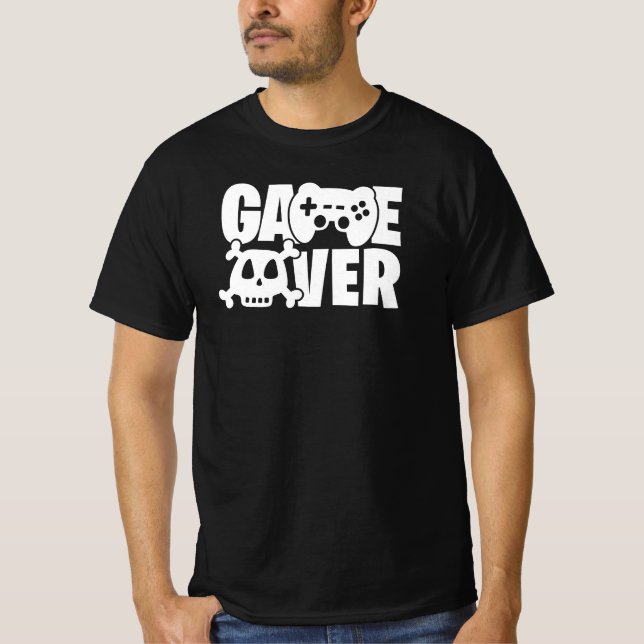Camiseta Citação Divertida de Game Over para Gamers (Frente)