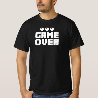 Camiseta Citação Divertida de Jogador Game Over