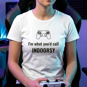 Camiseta Citação Divertida de Jogadora - Humor de Introvert