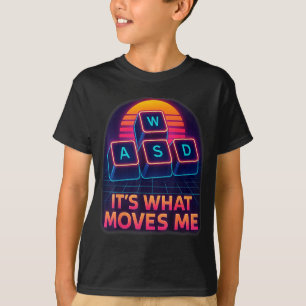 Camiseta Citação Divertida de Jogos Wasd É o Que Me Move Pc