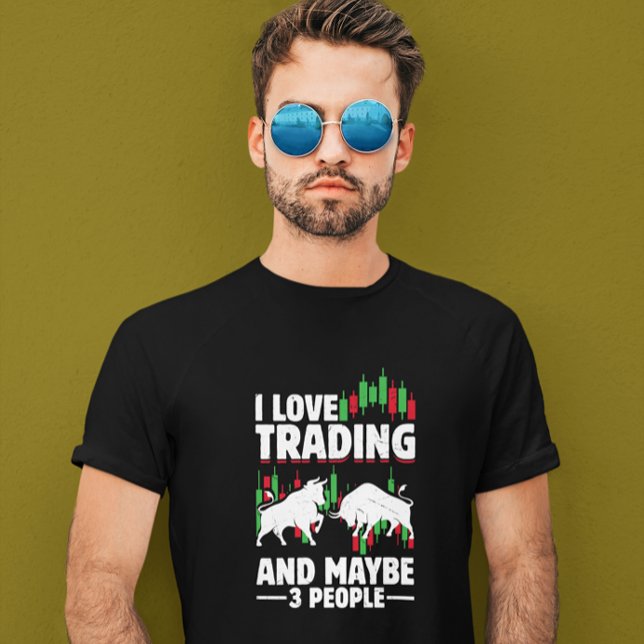 Camiseta Citação Divertida de Negociação Touro e Gráfico de (Funny Trading Quote Bull & Candlestick Daytrading T-Shirt)