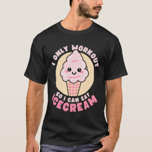 Camiseta Citação Divertida de Treino de Sorvete Kawaii
