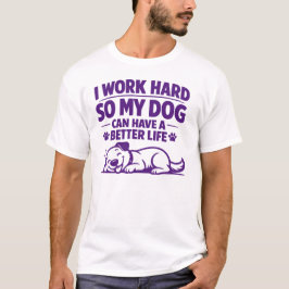 Camiseta Citação Divertida do Dono de Cachorro Eu Trabalho