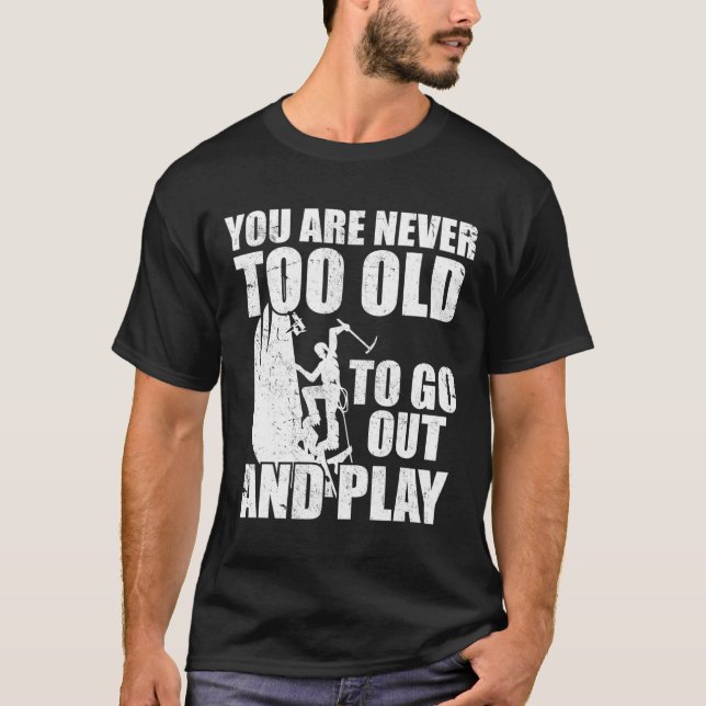 Camiseta Citação Divertida Rocha Escalada de Gelo Boulderin (Frente)