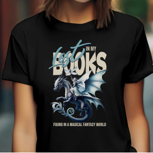 Camiseta Citação do amante do livro Dragon e Fairy & Fantas