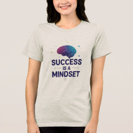 Camiseta Citação do Cérebro Geométrico com Púrpura Azul