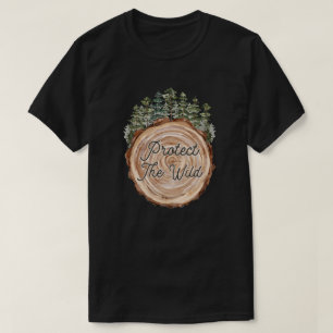 Camiseta Citação do Dia da Terra Disco de Madeira Árvores d