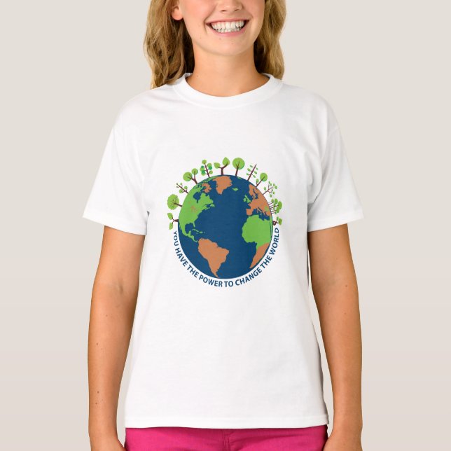 Camiseta Citação do Dia da Terra Mudar o Mundo (Frente)