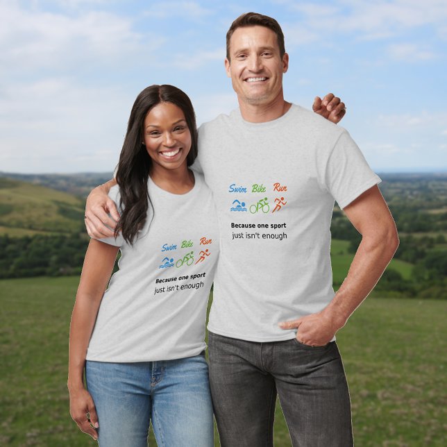 Camiseta Citação do esporte com bicicleta de natação Triath (Criador carregado)