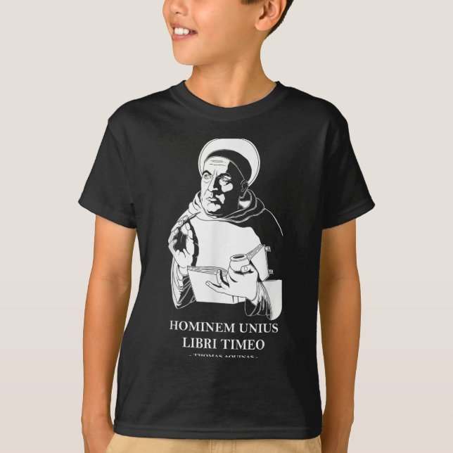 Camiseta Citação do Filósofo Unius Libri Thomas Aquinas (Frente)