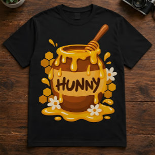 Camiseta Citação do Pote de Mel "Hunny" Arte de Comida Doce