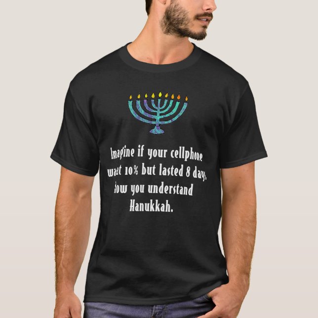 Camiseta Citação do telefone celular Sarcástico Hanukkah Ch (Frente)