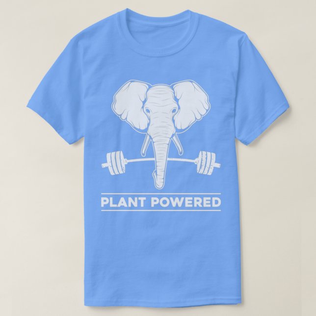 Camiseta Citação do Vegan Elephant Engraçado com Planta (Frente do Design)