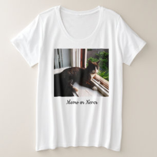 Camiseta Citação e Gatos Foto Engraçada Coração Pata Frente