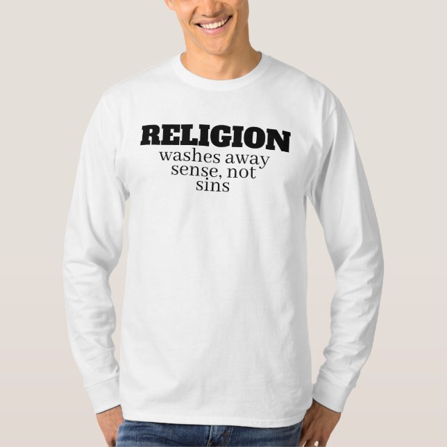Camiseta citação engraçada anti-religião (Frente)