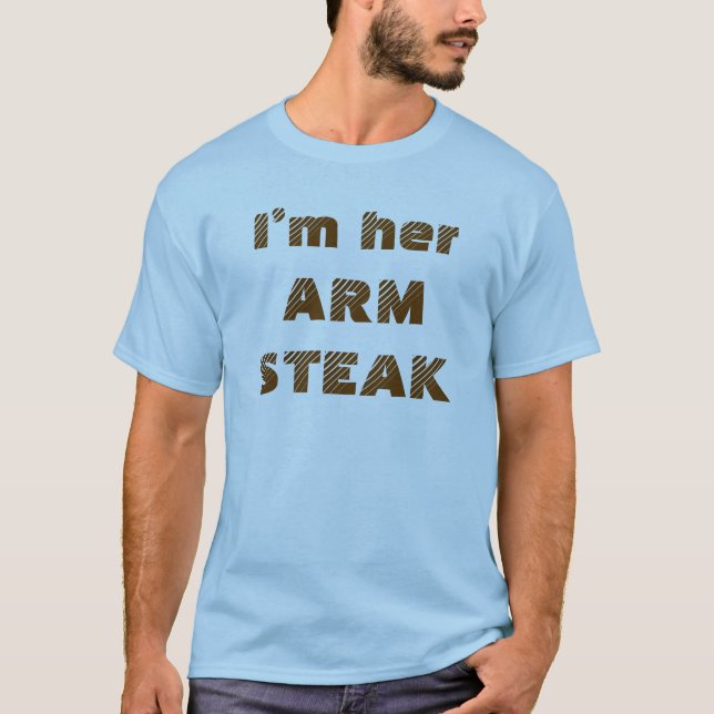 Camiseta Citação Engraçada Braço Bife Humor Comida Divertid (Frente)