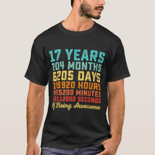 Camiseta Citação engraçada de aniversário de 17 anos Matemá