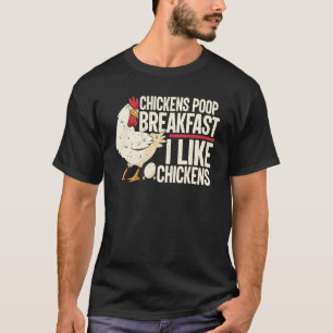Camiseta Citação Engraçada de Fazendeiro Galinhas Fazem Cac