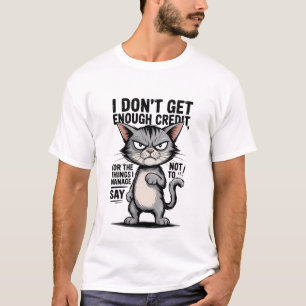 Camiseta Citação Engraçada de Gato Sarcástico Atitude Humor