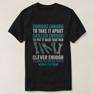 Camiseta Citação Engraçada de Mecânico