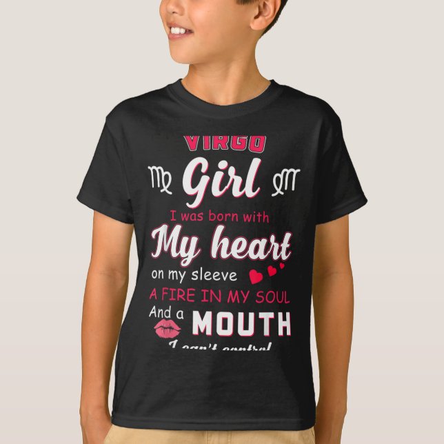 Camiseta Citação engraçada de menina de Virgem com signo do (Frente)