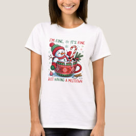 Camiseta Citação engraçada de Natal 'Apenas tendo um colaps