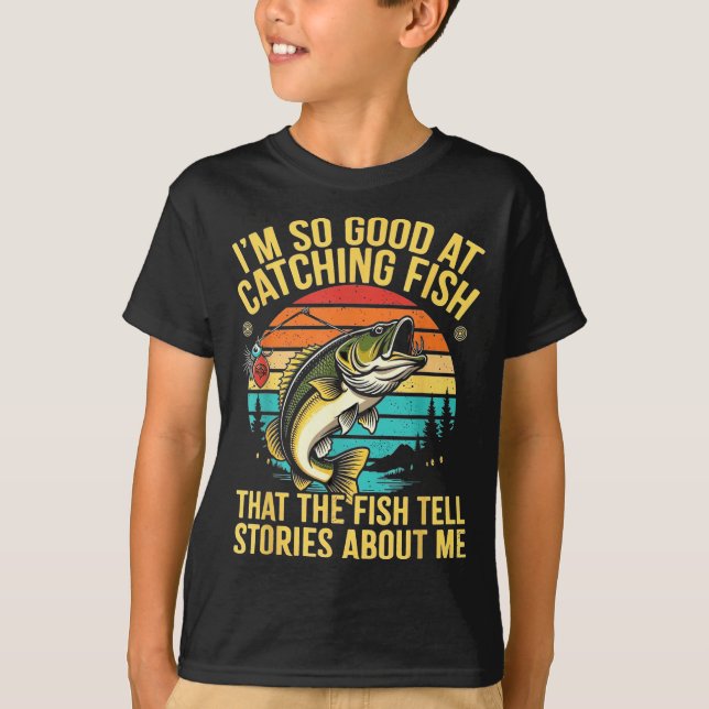 Camiseta Citação engraçada de pesca Funny B Isca de pesca H (Frente)