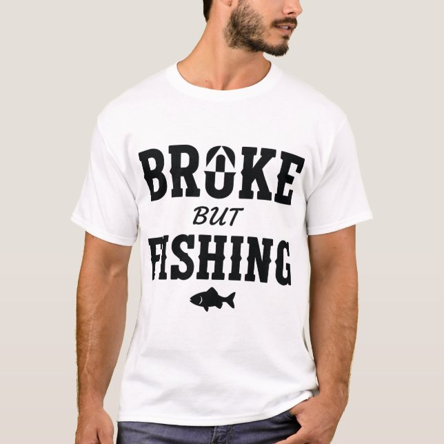 Camiseta Citação engraçada de pesca vintage quebrada (Frente)