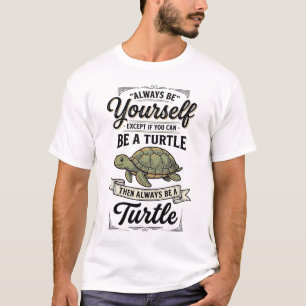 Camiseta Citação Engraçada de Tartaruga Design de Gravura V