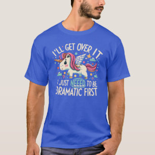 Camiseta Citação Engraçada de Unicórnio Eu Vou Superar Só P