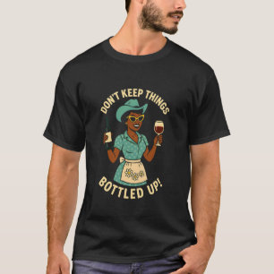 Camiseta Citação engraçada de vinho Cowgirl Mulher Negra