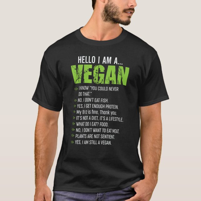 Camiseta Citação engraçada e sarcástica de vegetariano - Ol (Frente)