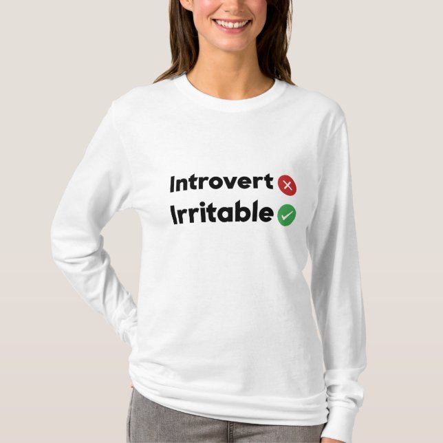Camiseta citação engraçada Introduvert , Irritable (Frente)