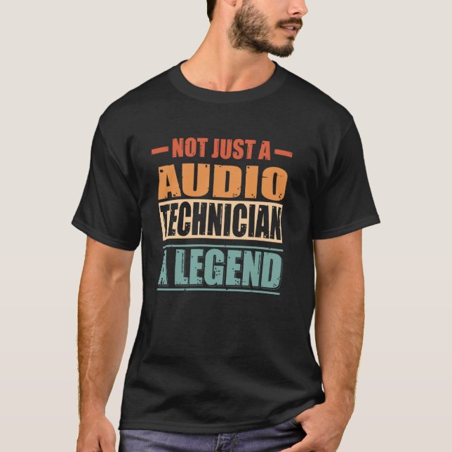 Camiseta Citação Engraçada Técnico de Áudio Retro (Frente)