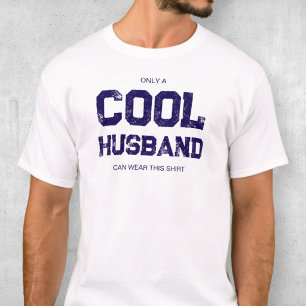 Camiseta Citação Engraçada Tipografia Azul Humor Marido Leg