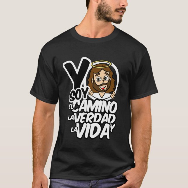 Camiseta Citação Espanhola Versículo Bíblico Fé Religiosa C (Frente)