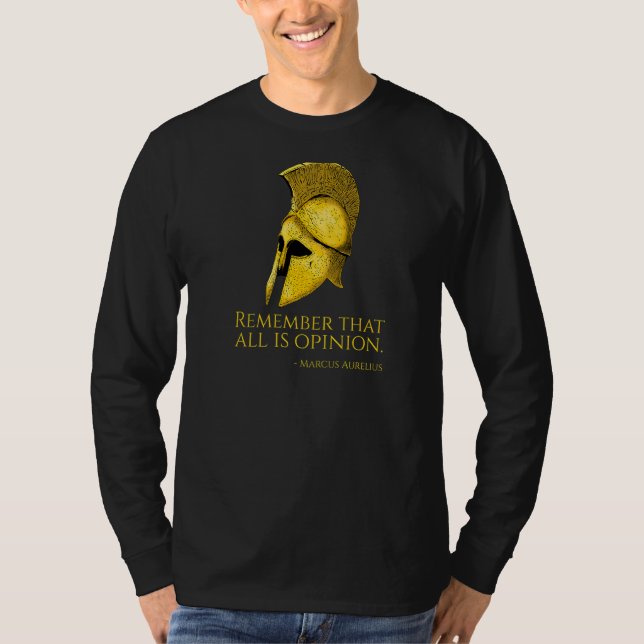 Camiseta Citação Estática Tudo É Opinião Marcus Aurelius Ph (Frente)