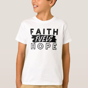 Camiseta Citação Fé Alimenta Esperança – Arte Cristã Edific