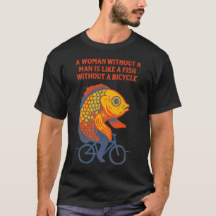 Camiseta Citação Feminista Peixe de Bicicleta — Surrealis