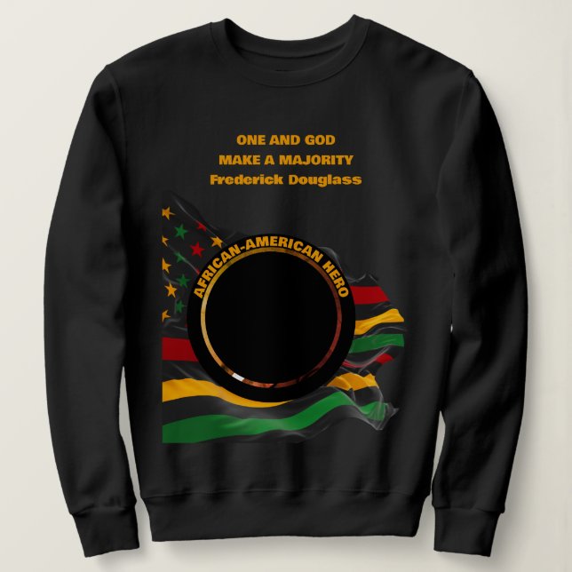 Camiseta Citação FREDERICK DOUGLASS de História Negra (Frente do Design)