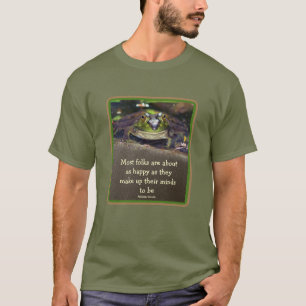 Camiseta Citação Inspiracional de Felicidade em Massa