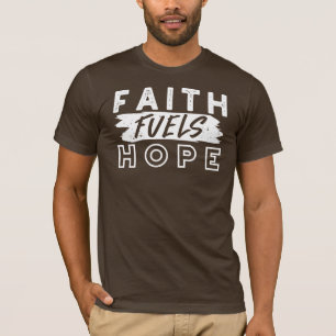 Camiseta Citação Inspiradora de Fé – A Fé Alimenta a Espera
