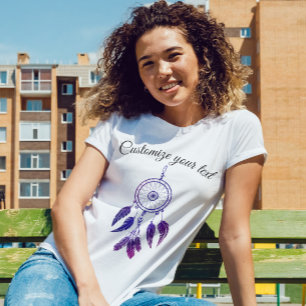 Camiseta Citação inspiradora de sonhador azul e roxo