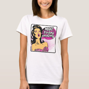 Camiseta Citação Inspiradora Retro Pop Art Vintage Glam dos