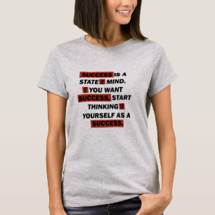 Camiseta citação inspiradora sobre o sucesso na vida