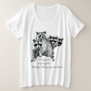 Camiseta Citação Inspirativa da Família Watercolor Raccoon