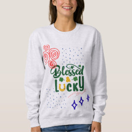 Camiseta Citação Irlandesa Sortuda e Fofa Tipografia Verde