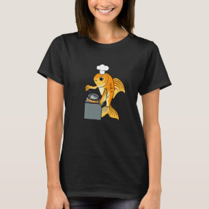 Camiseta Citação Irônica do Chef Peixe Dourado Peixe Fofo C