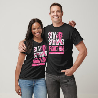 Camiseta Citação Motivacional de Apoio ao Câncer de Mama